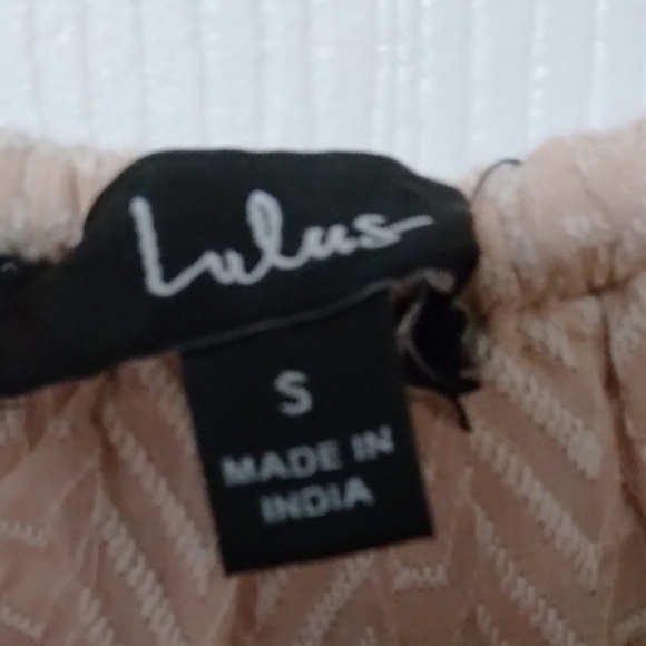 Lulu's NWT Abryelle Blush Pink Embroidered Tiered Ruffle Strapless Crop Top S - Picture 4 of 8